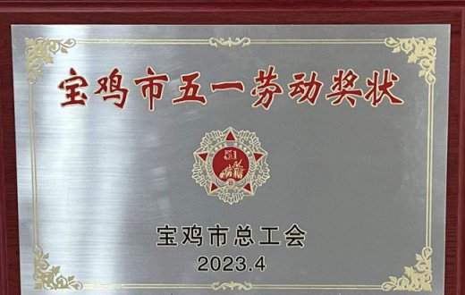 寶雞市國有資產經營有限責任公司榮獲 “寶雞市五一勞動獎狀”